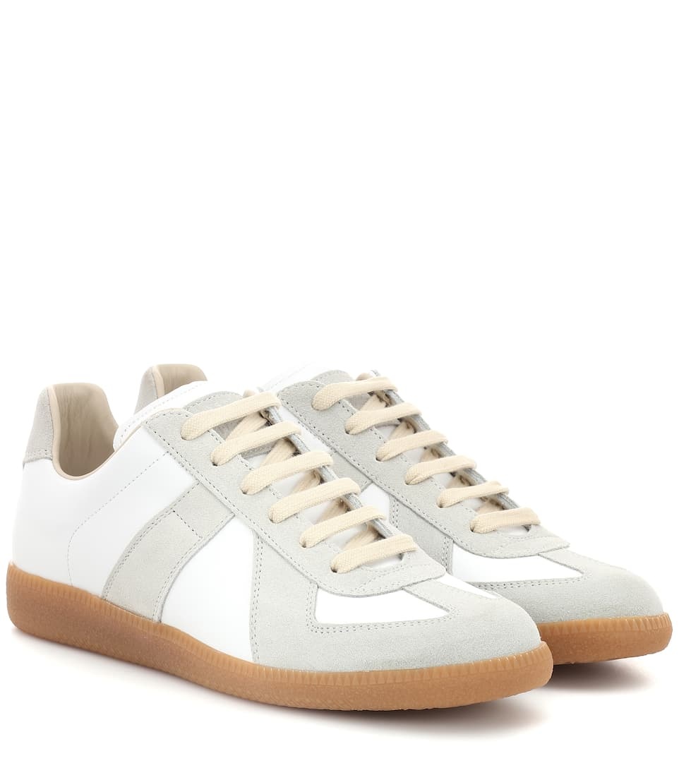 Replica leather and suede sneakers - 1