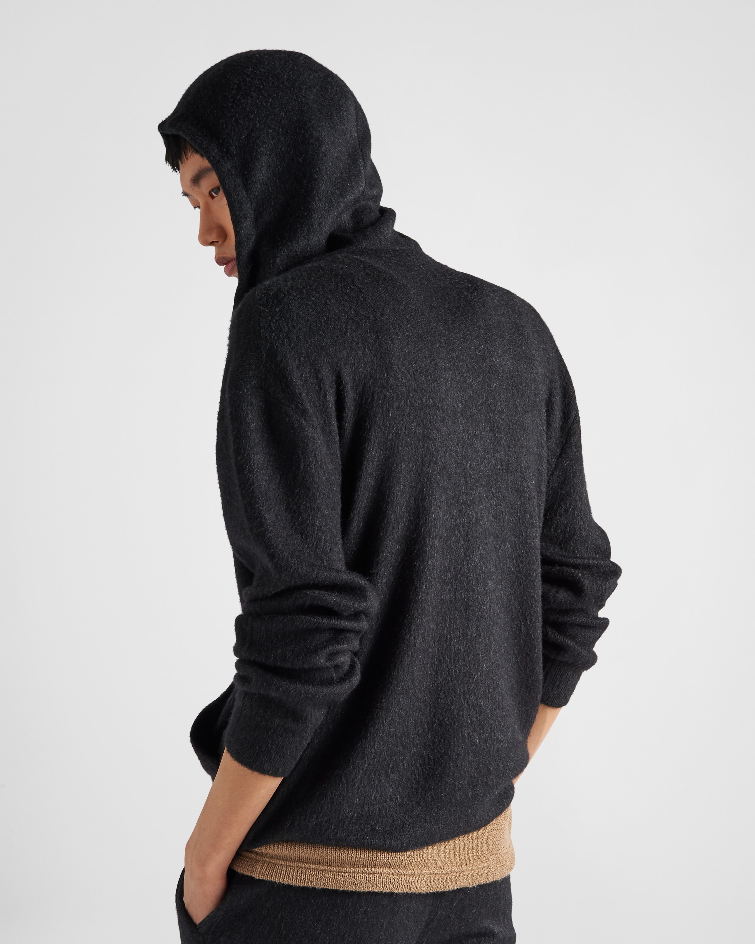 Cashmere knit zipper hoodie - 4