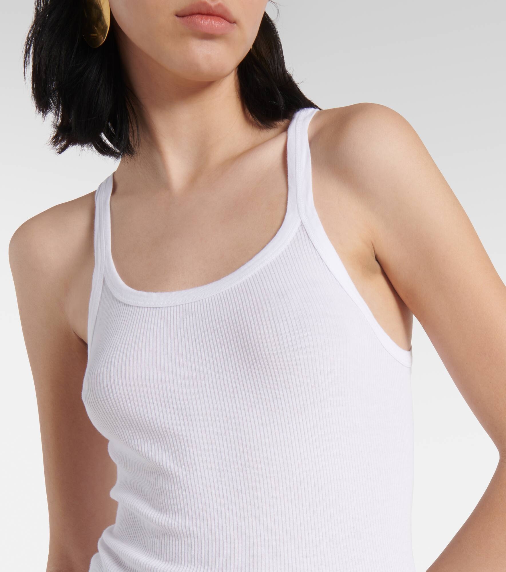 Ribbed-knit cotton jersey tank top - 4