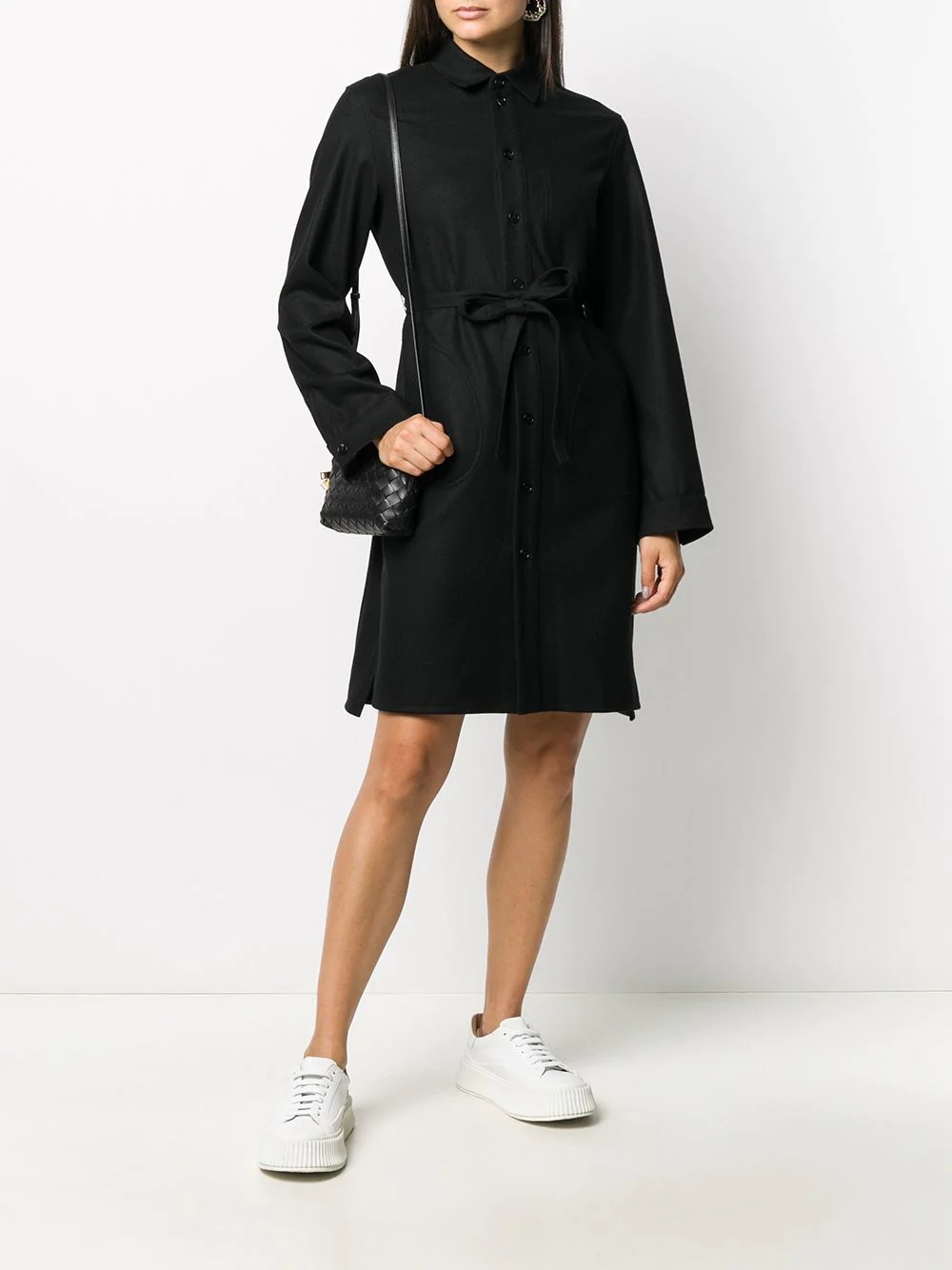 tied waist shirt dress - 2