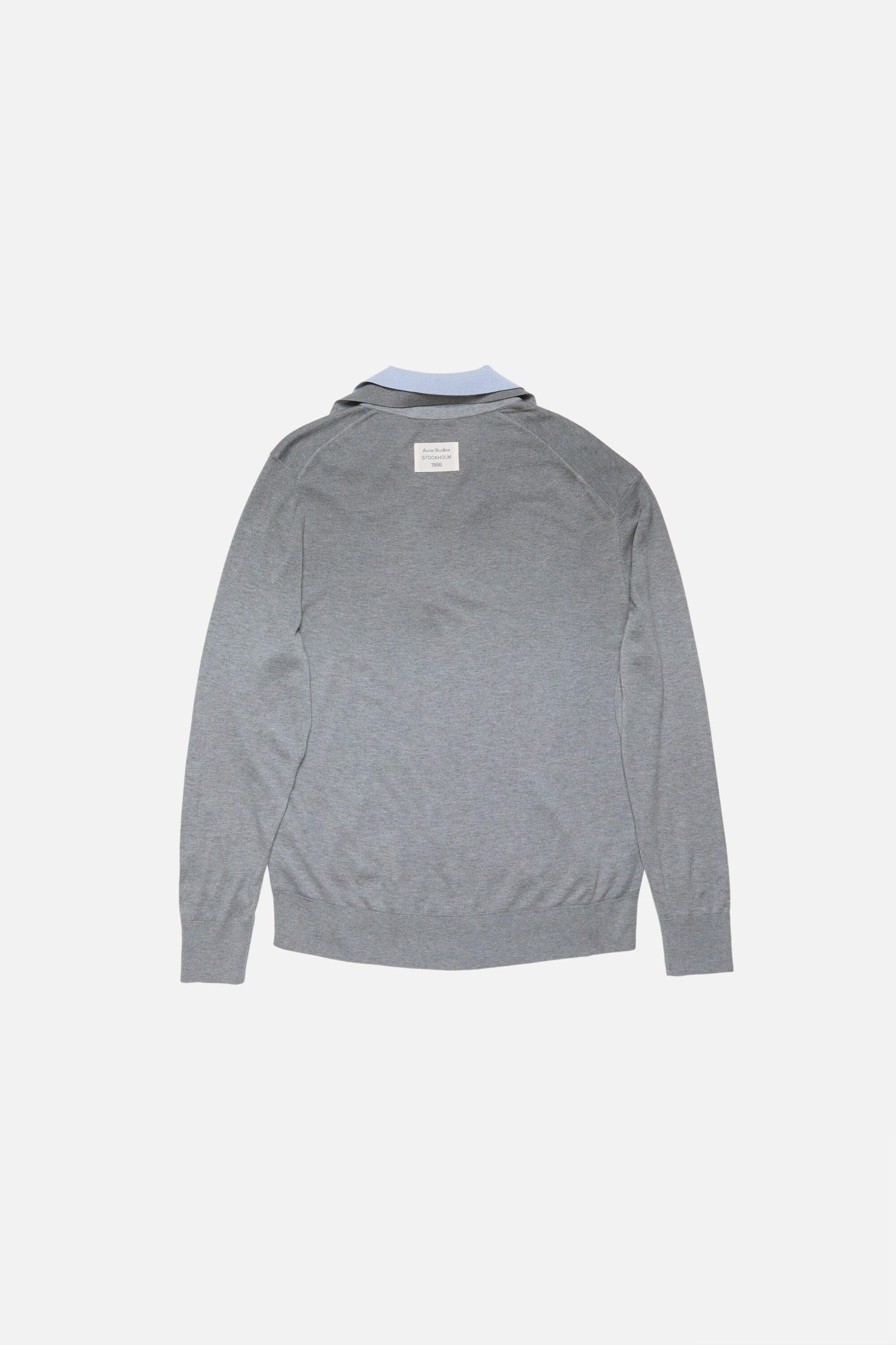 Layered silk jumper - Sky blue/light grey melange - 7