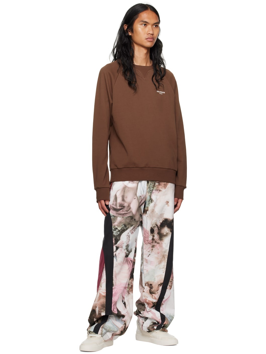 Brown Flocked Sweatshirt - 4