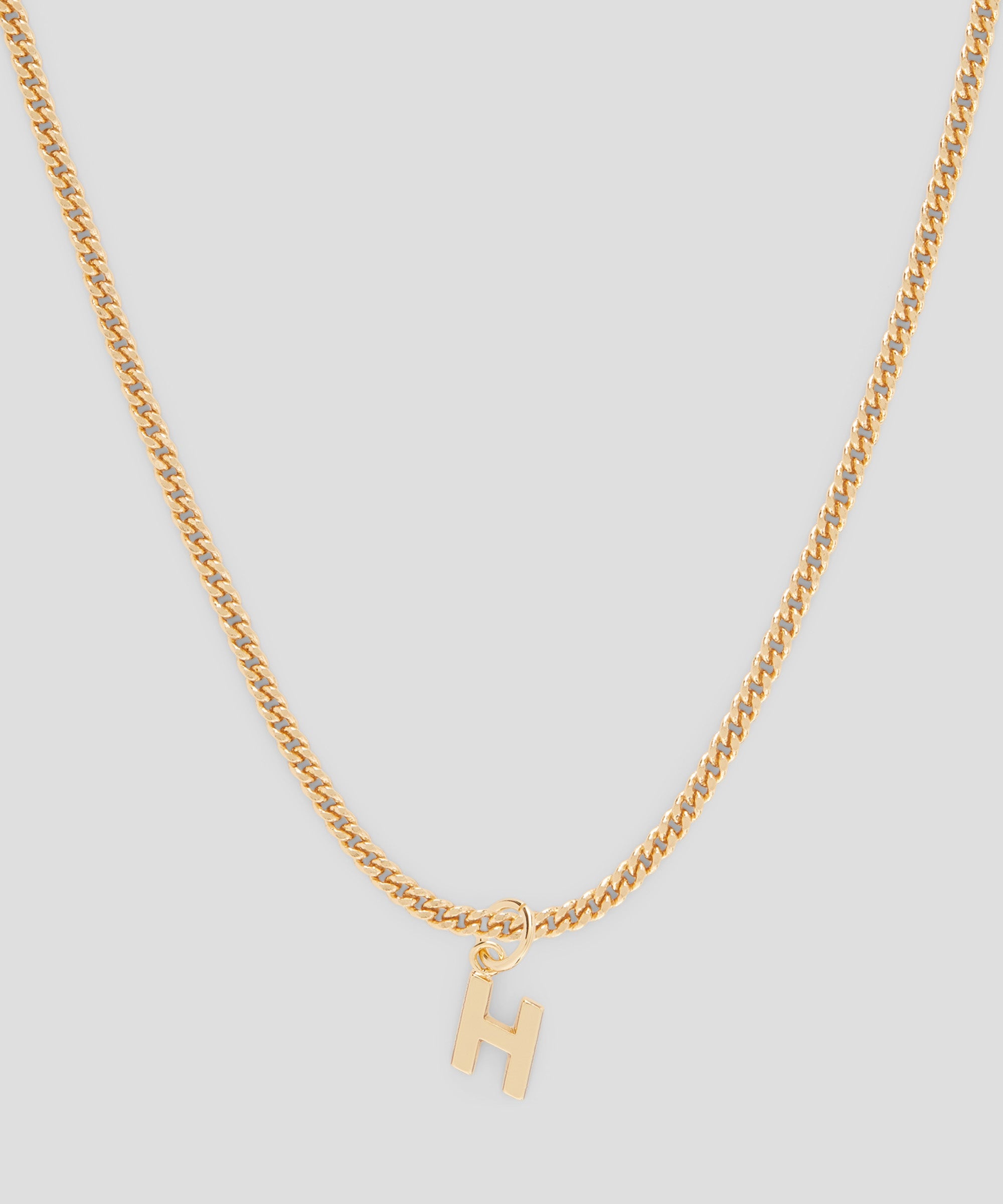 Brass letter H charm - 2