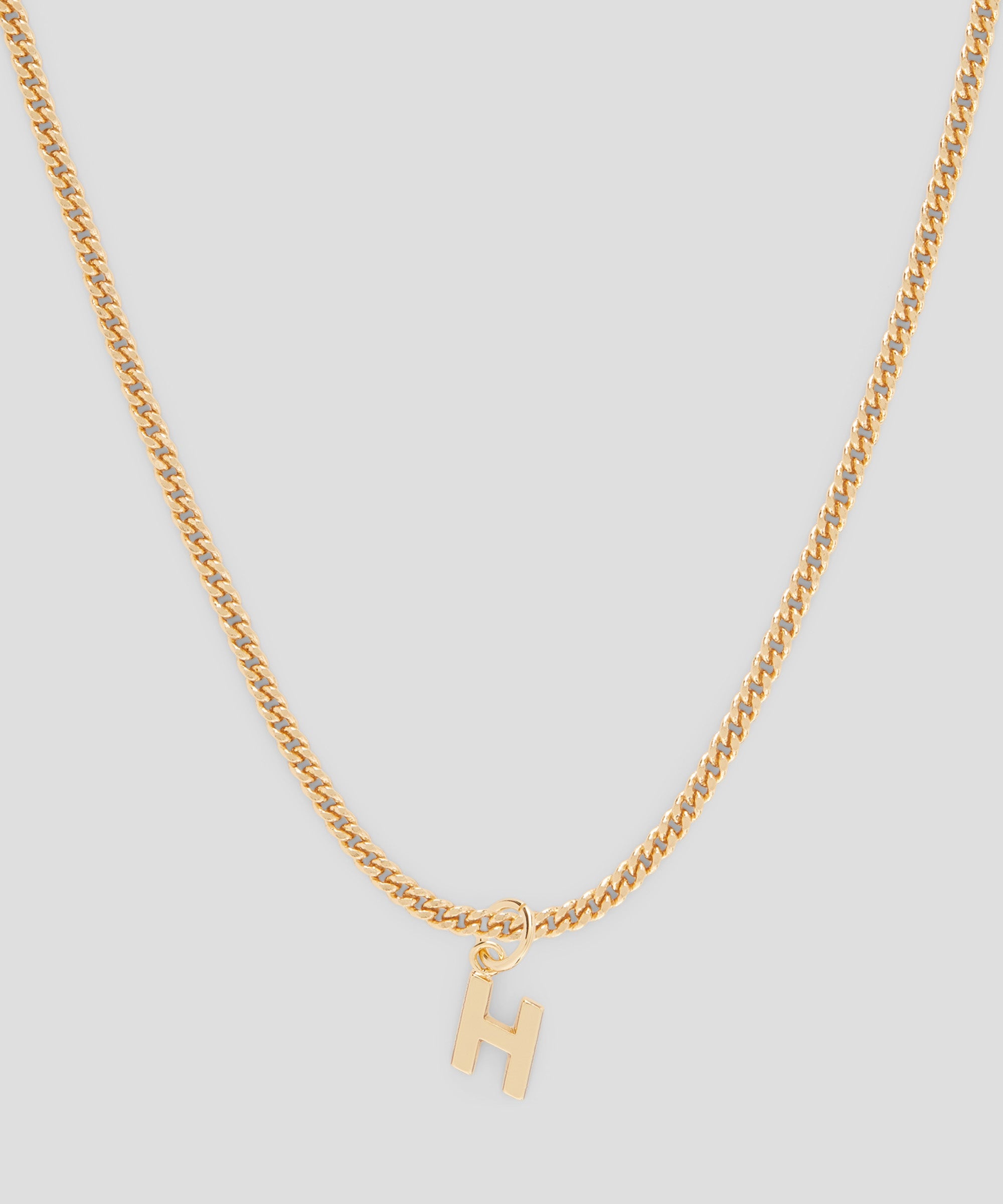 Brass letter H charm - 2