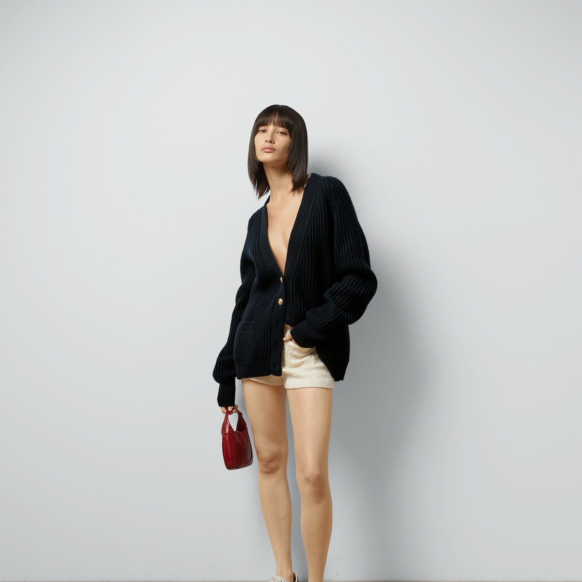 Rib stitch wool cardigan - 2
