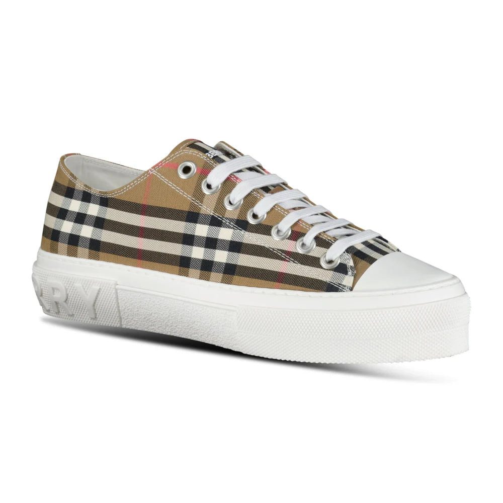Jack Low' Check Trainers Taupe Brown - 2