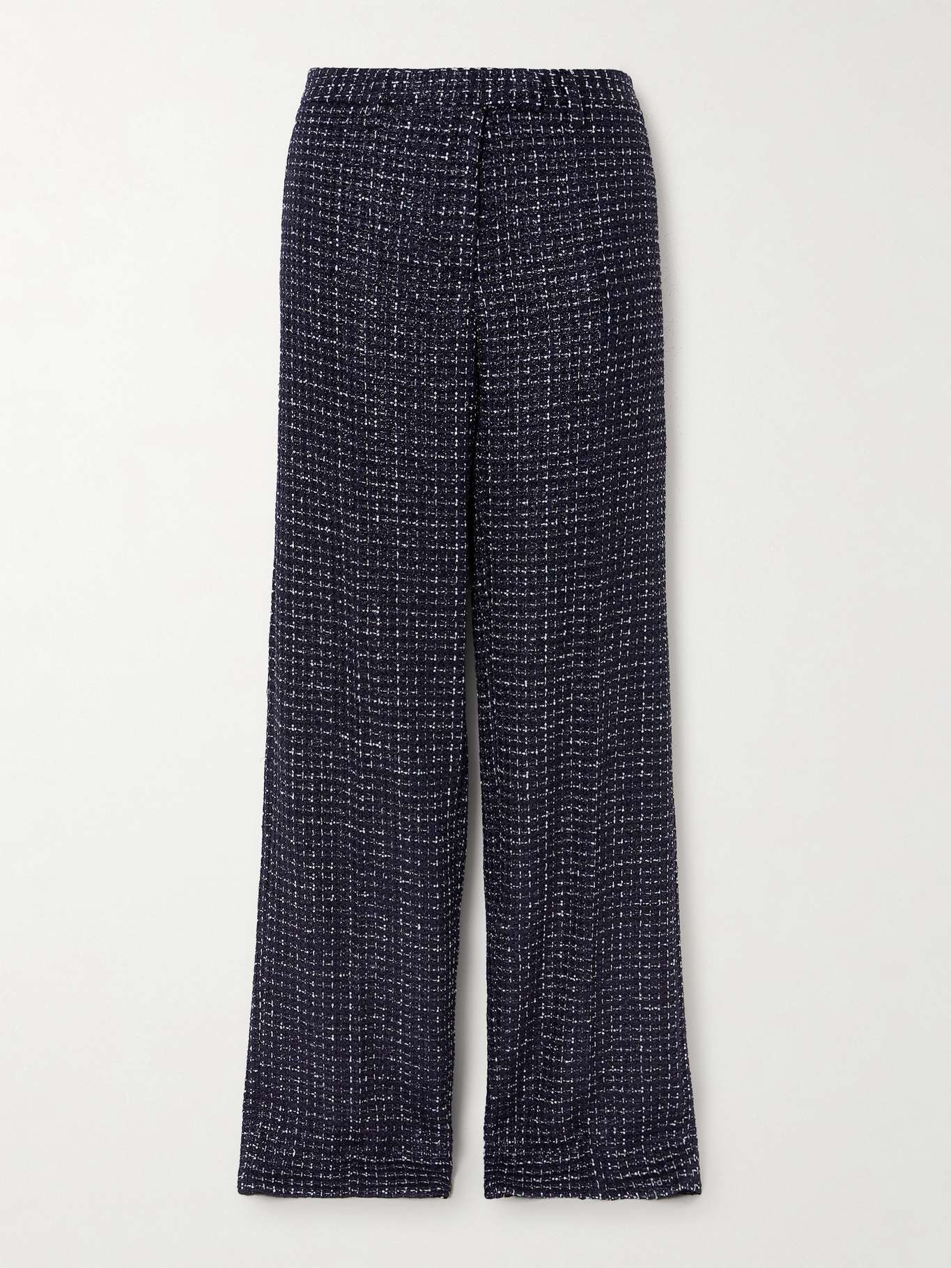 Sequin-embellished metallic tweed straight-leg pants - 1