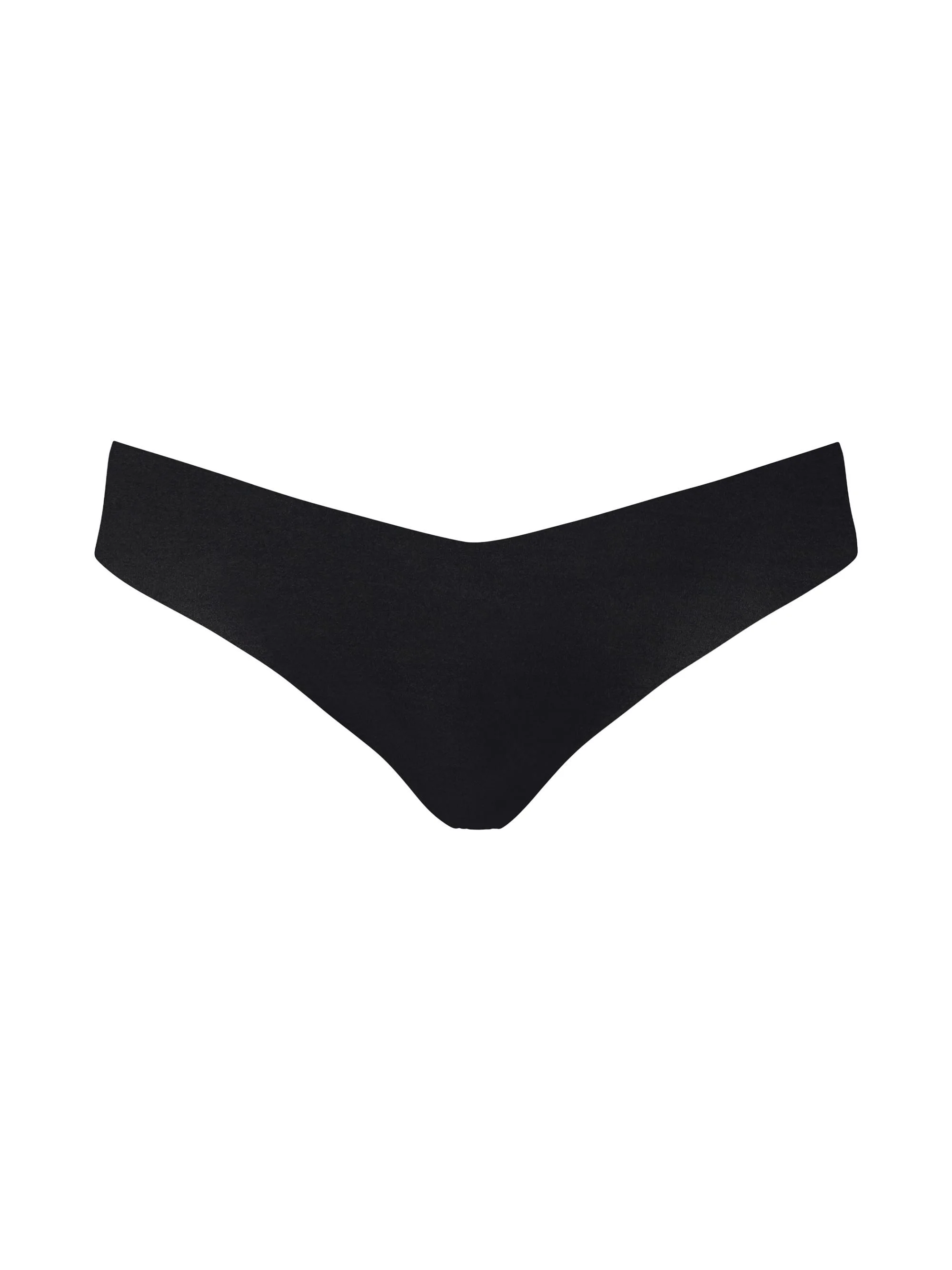 Women's Stretch Microfiber Thong - Black - 1