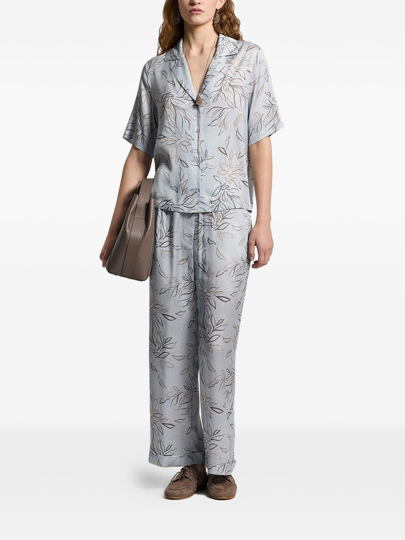 PESERICO printed satin trousers outlook