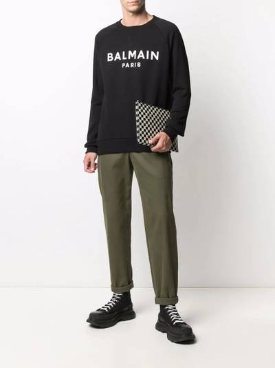 Balmain logo-print crew-neck sweatshirt outlook