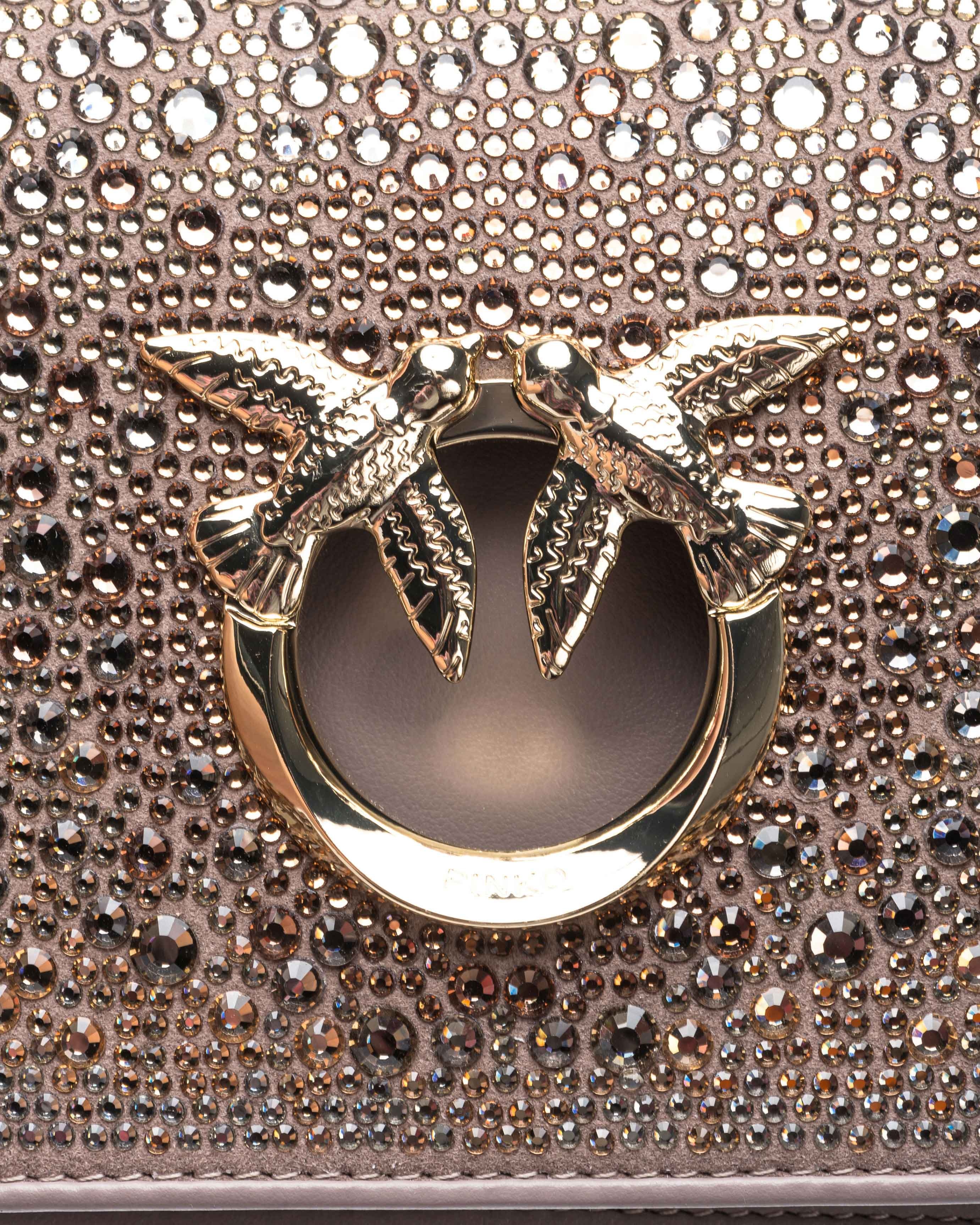 PINKO GALLERIA FULL-RHINESTONE MINI LOVE BAG CLICK - 4