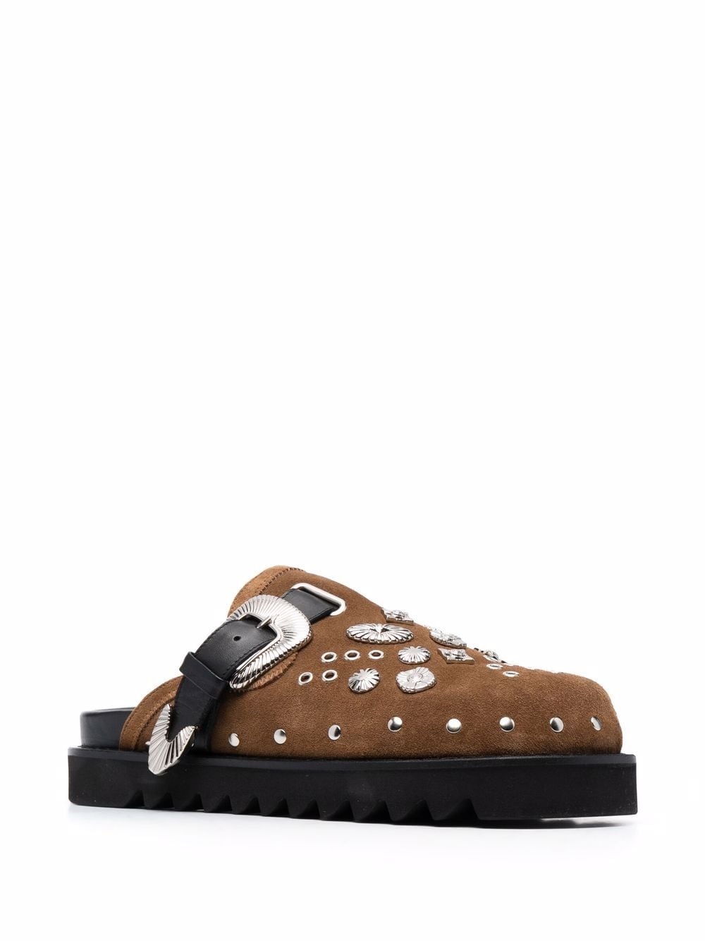 stud-embellished buckled clogs - 2