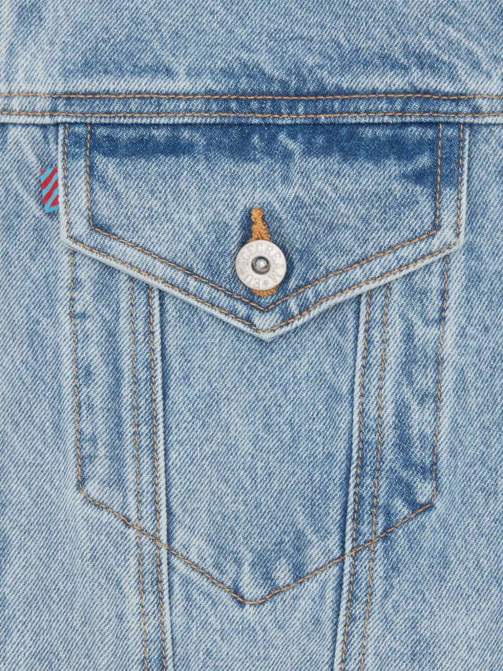 logo print denim jacket - 3