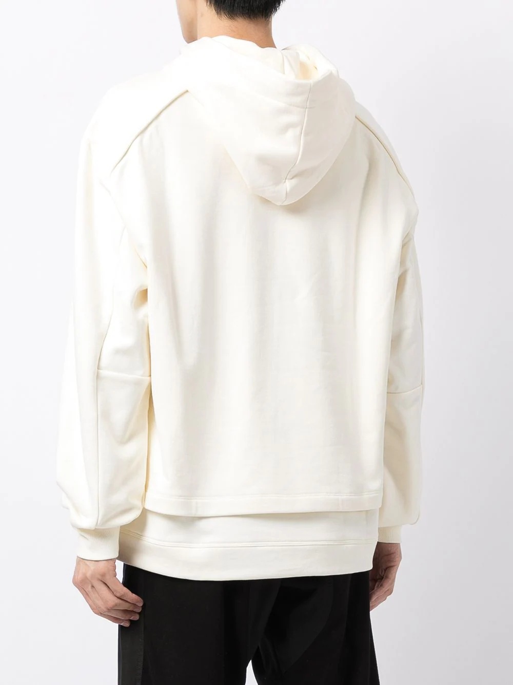 layered cotton hoodie - 4