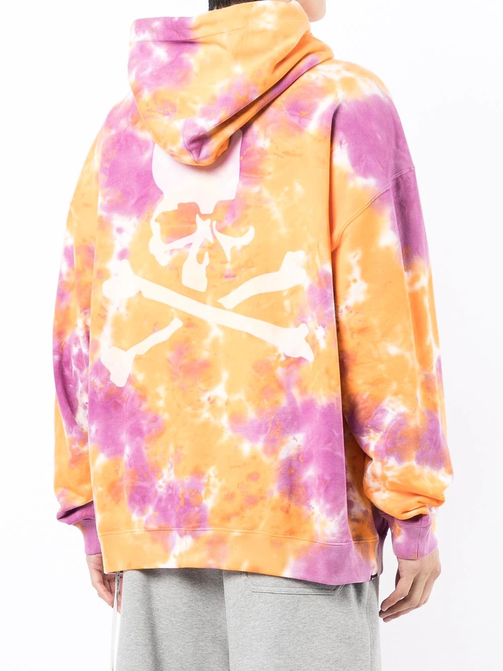 logo-print tie-dye hooded sweatshirt - 4