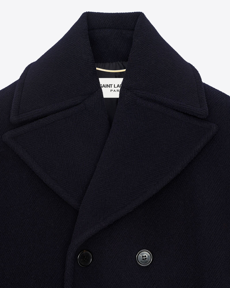 oversized peacoat in chevron wool 4