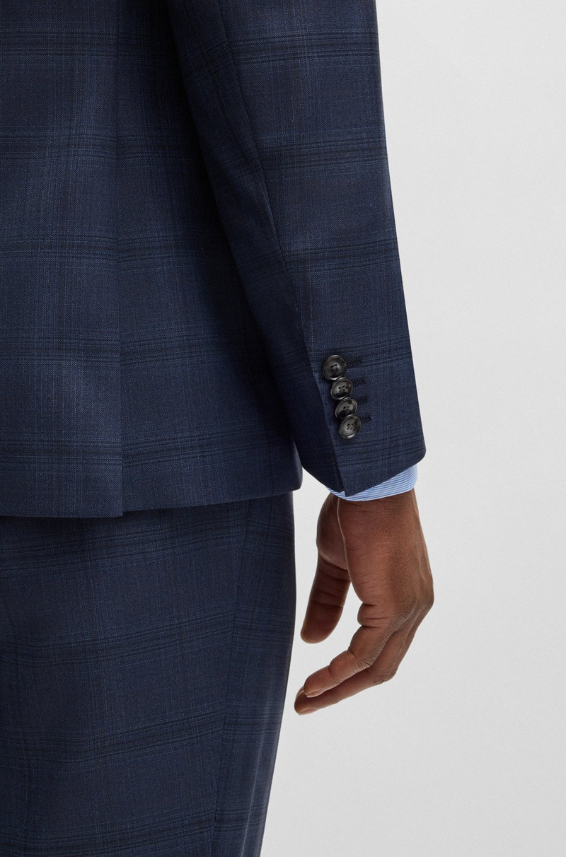 SLIM-FIT SUIT IN CHECKED WOOL AND SILK 5