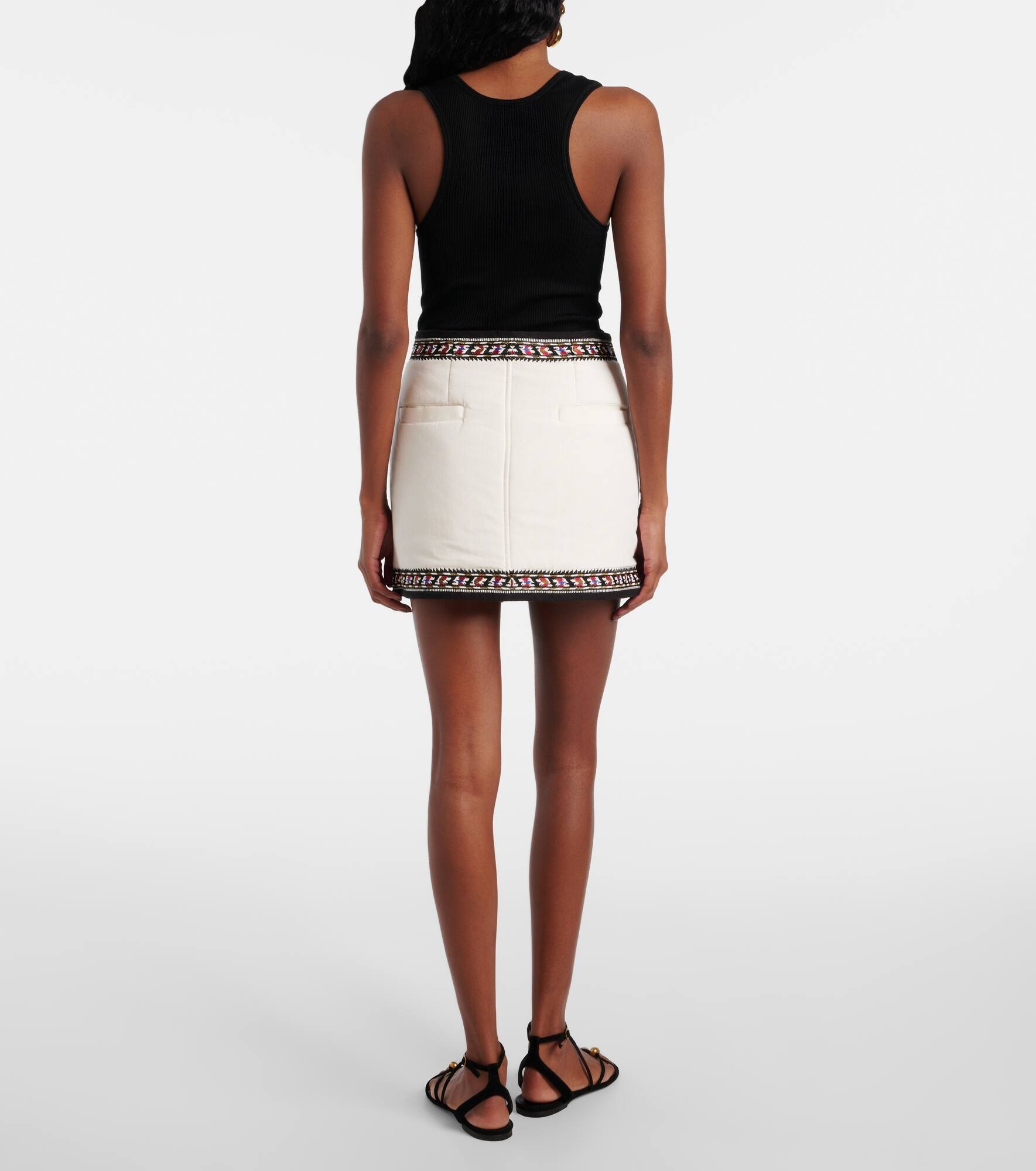 Zeria embroidered cotton miniskirt - 3