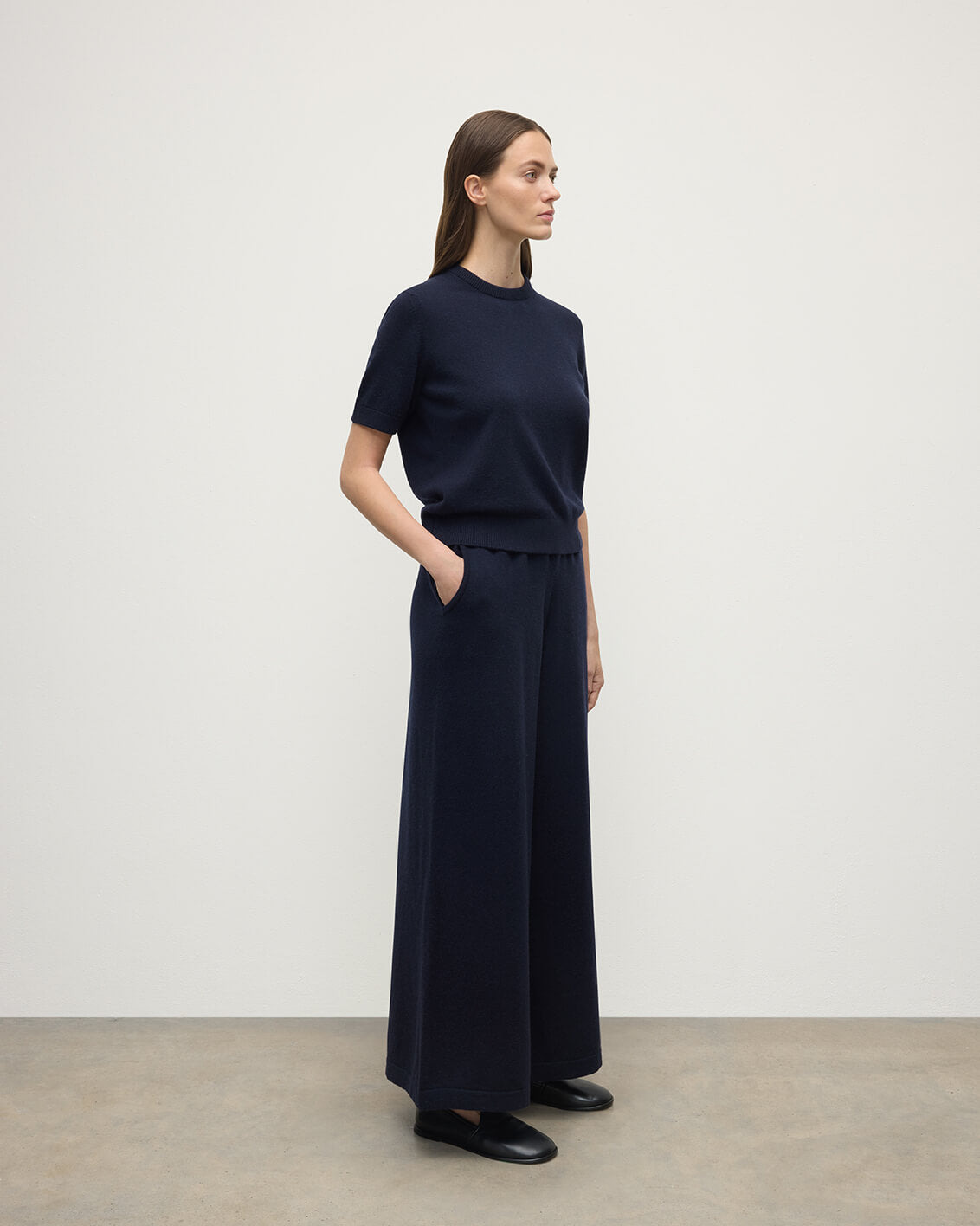 Navy Cashmere Trousers - 3