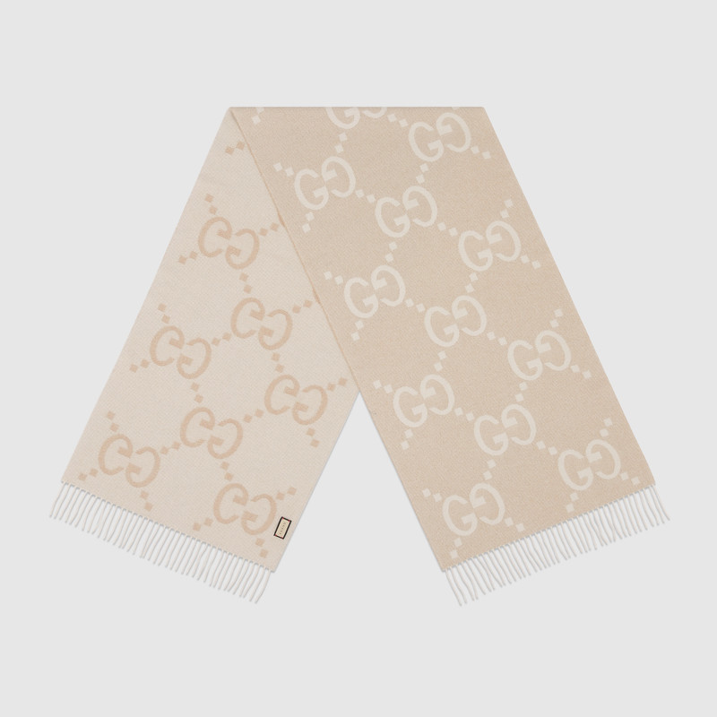GUCCI GG cashmere lamé jacquard scarf outlook