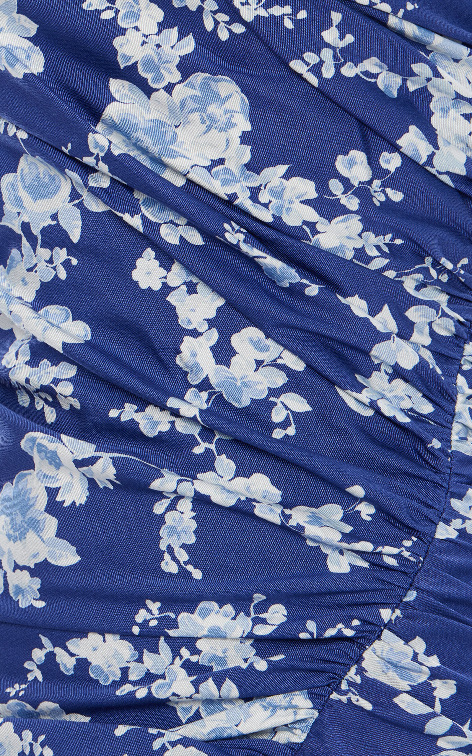 Asymmetric Ruched Stretch-Cotton Gown blue - 6