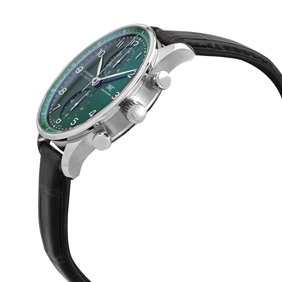 Pre-owned IWC Portugieser Chronograph Automatic Green Dial Men's Watch IW371615 - 2