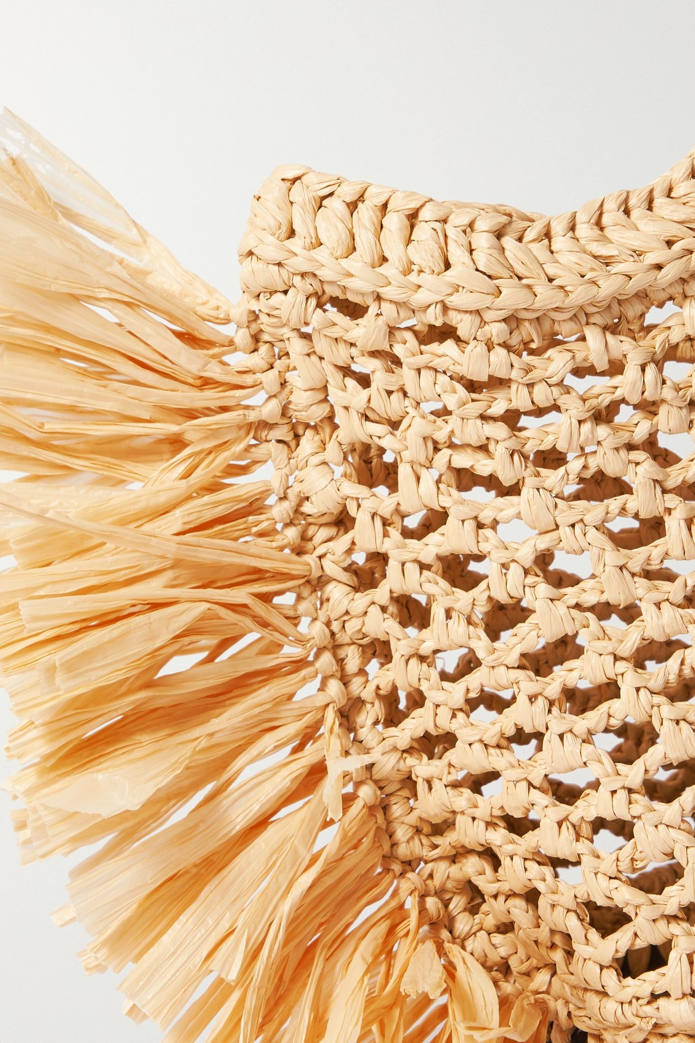 Espadrille small fringed raffia tote - 4