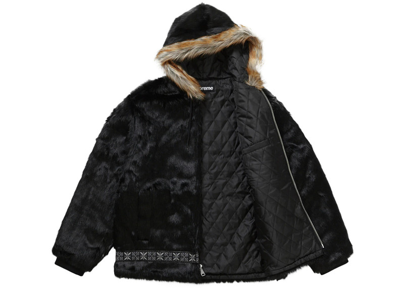 Supreme Supreme Faux Fur Parka Black outlook