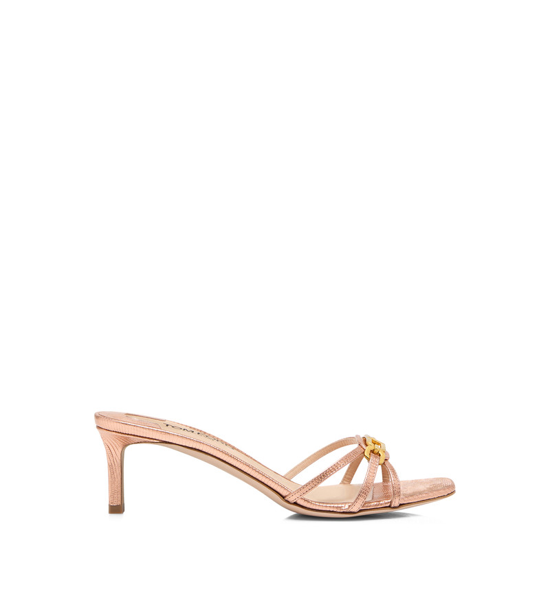 LAMINATED STAMPED LIZARD LEATHER WHITNEY MULE 1