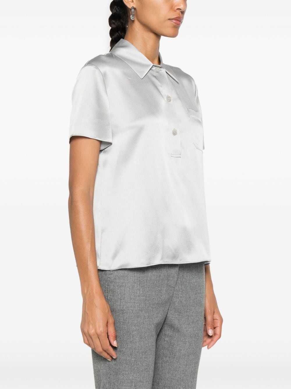 short-sleeve silk polo shirt - 3