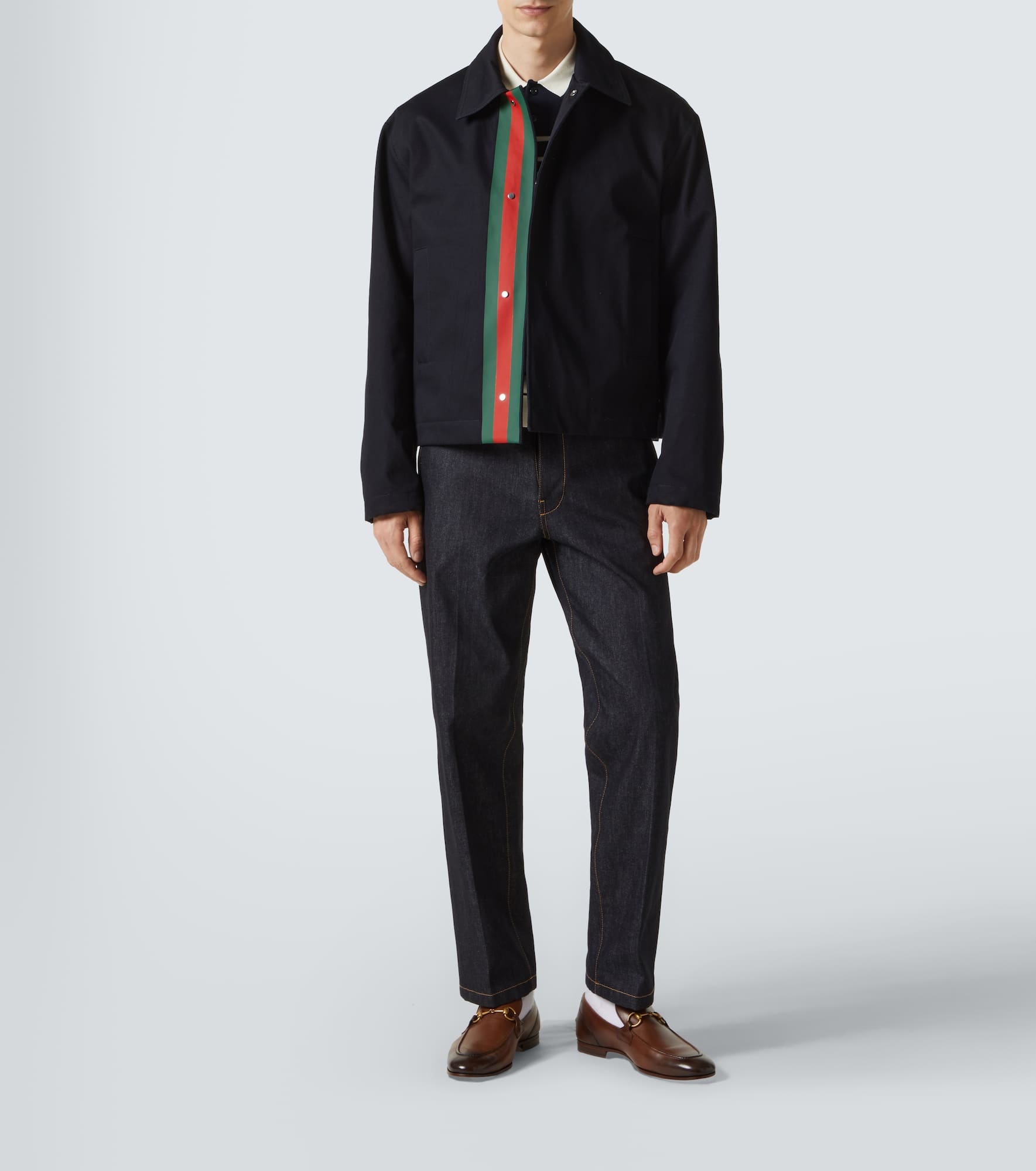 Web Stripe cotton gabardine jacket - 2