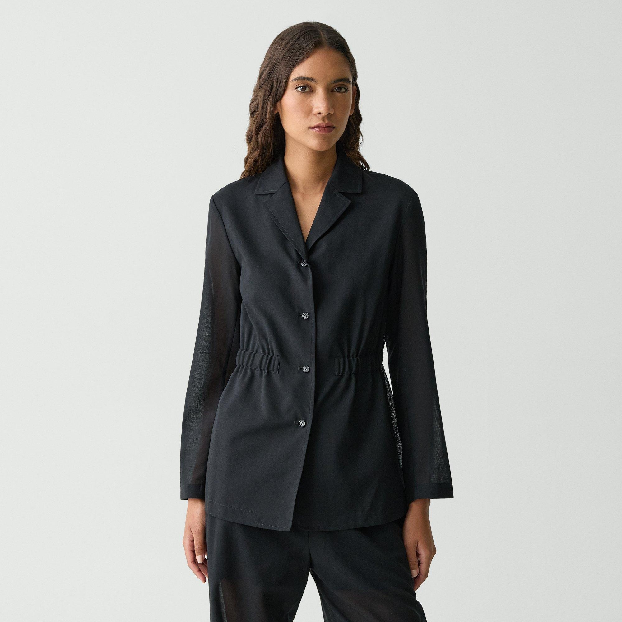 Cinch Waist Jacket in Wool-Poly - 2