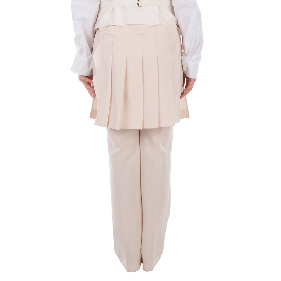 Fendi Grain De Poud Pleated Panel Wool Pants - 6