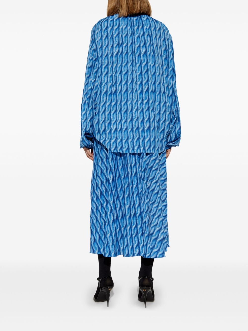 cable-knit-print midi dress - 4