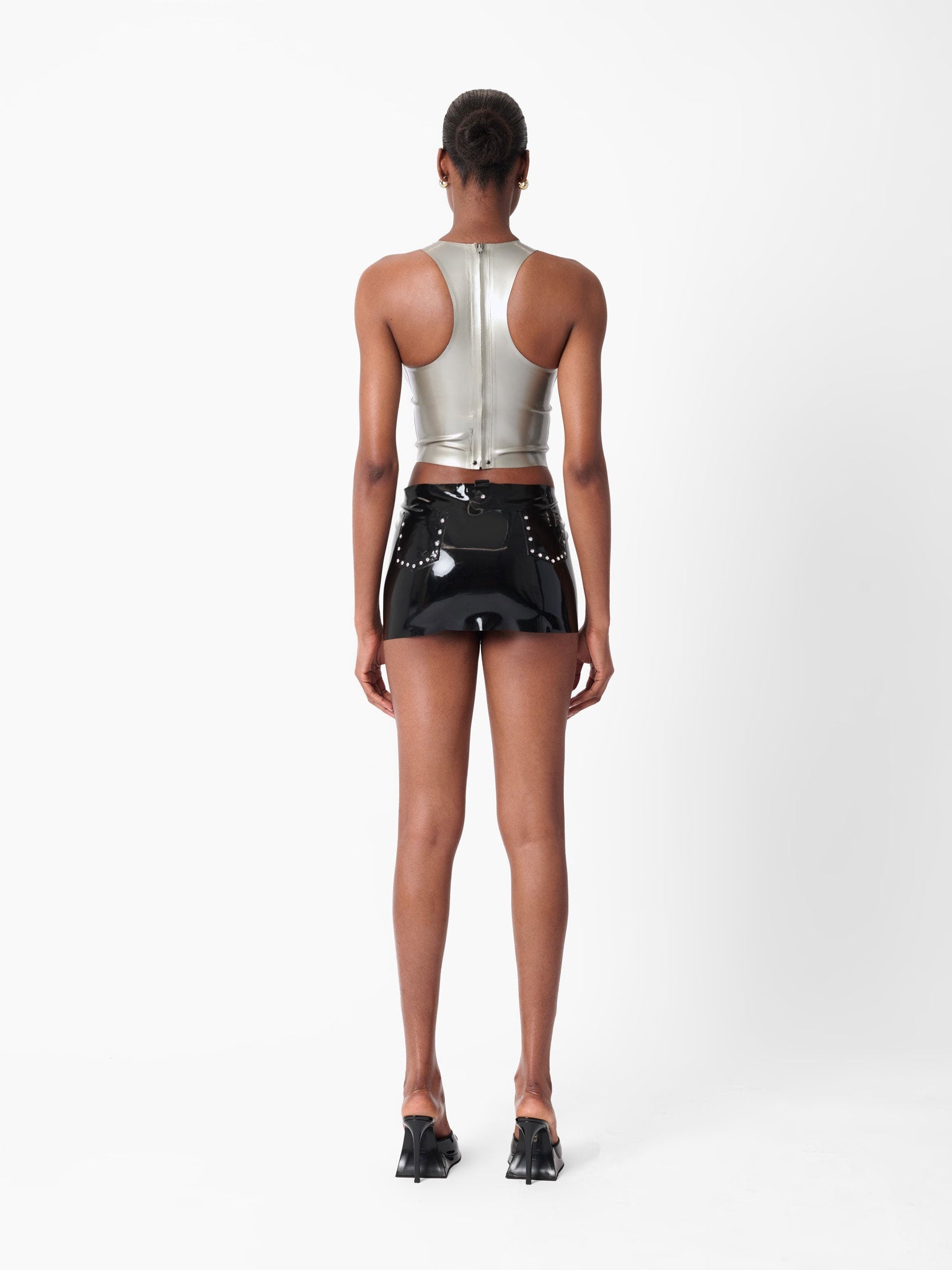 MANHATTAN LATEX MINI SKIRT BLACK - 3