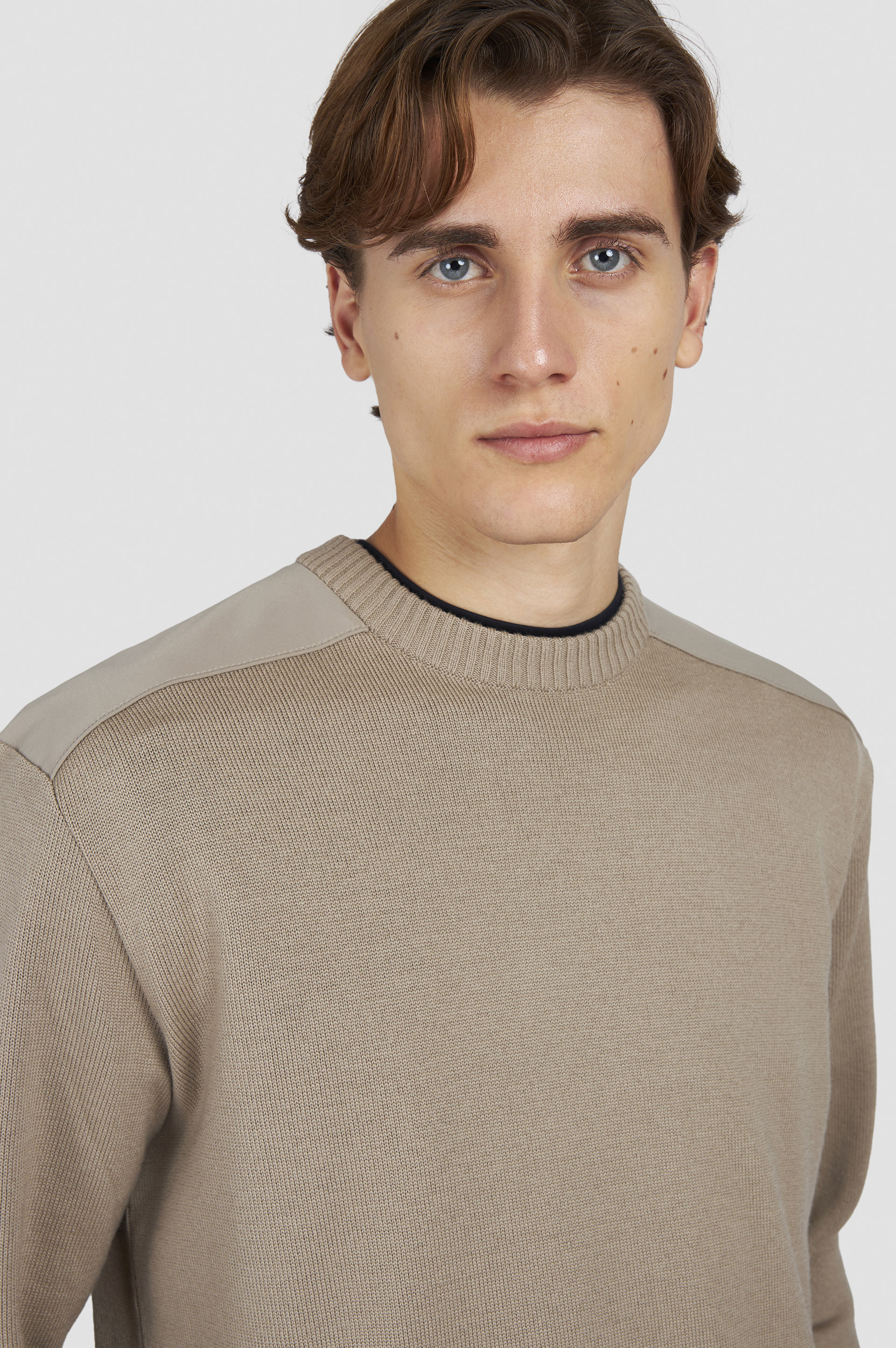 SOFT COOL TOUCH WOOL CREWNECK SWEATER WITH TYPHOON® DETAILS - 4