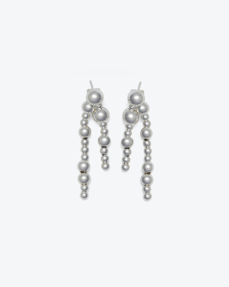 BEADED DROP - Recycled silver earrings 1