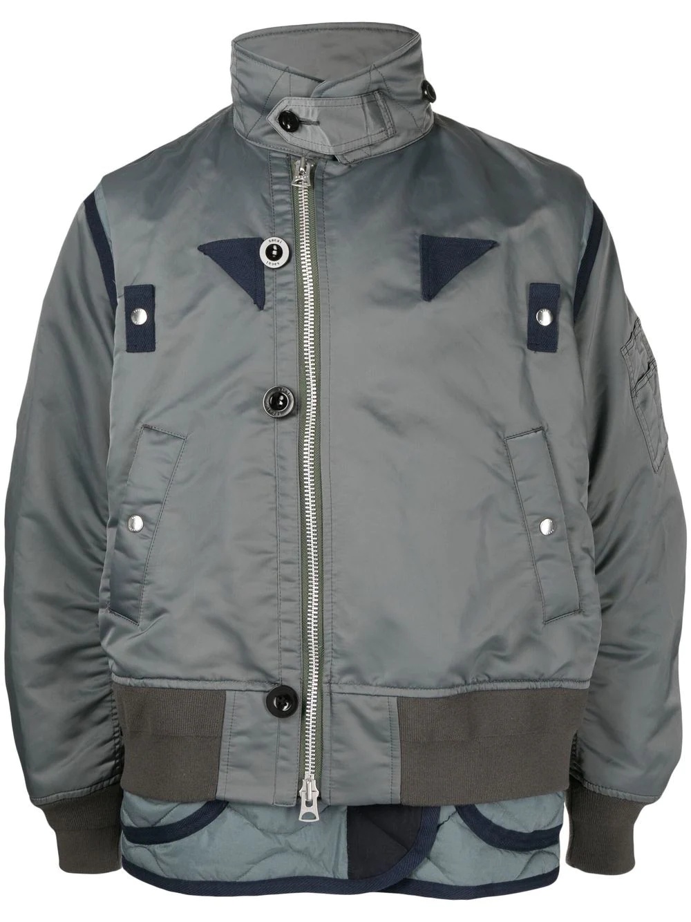 panelled padded zip-up jacket - 1