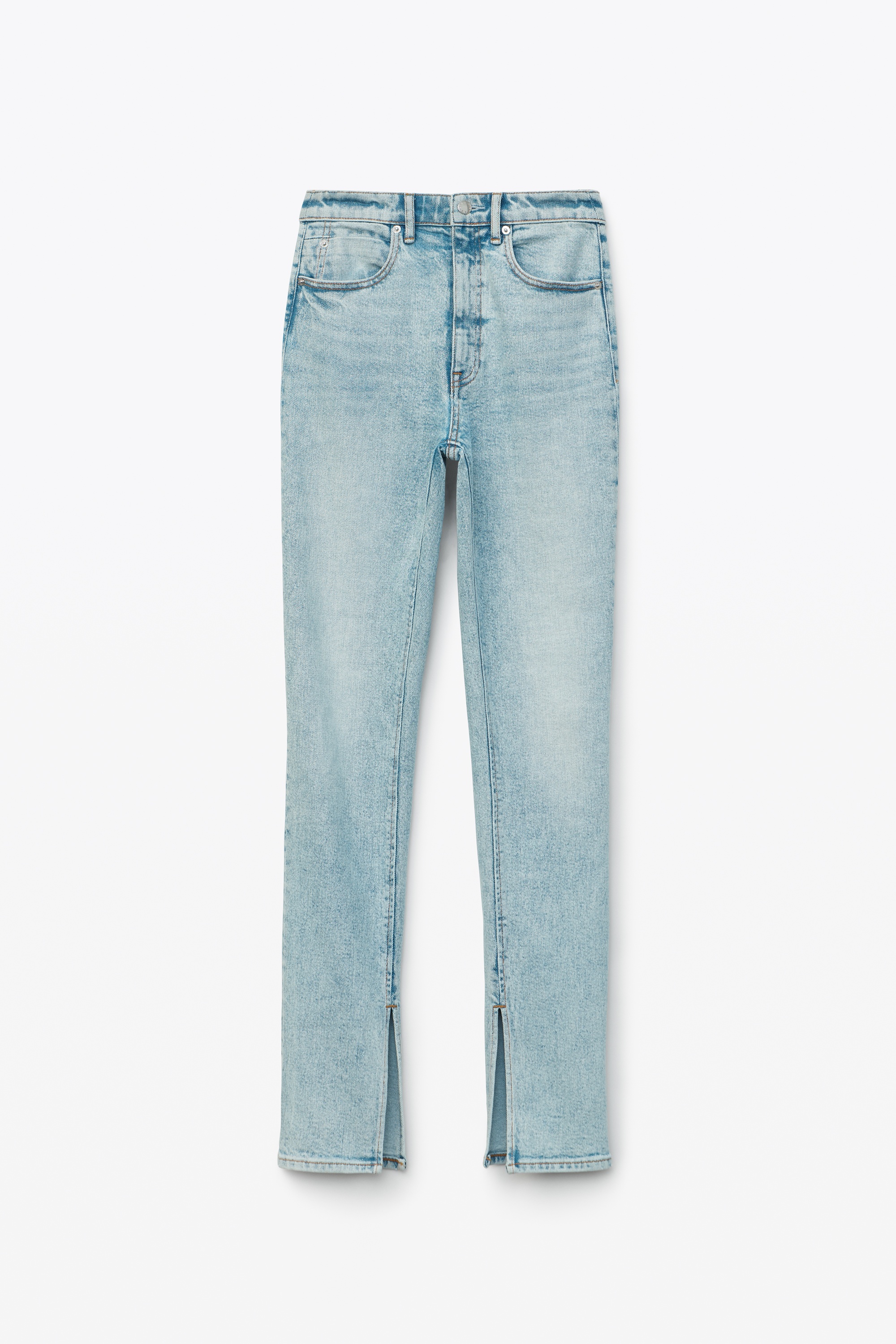 STOVEPIPE JEAN IN PEBBLE BLEACH DENIM - 1