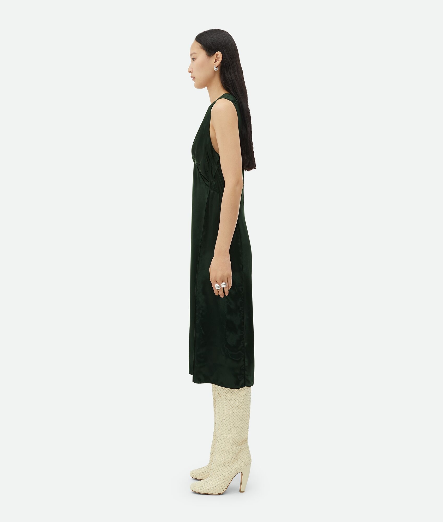 fluid satin dress - 2