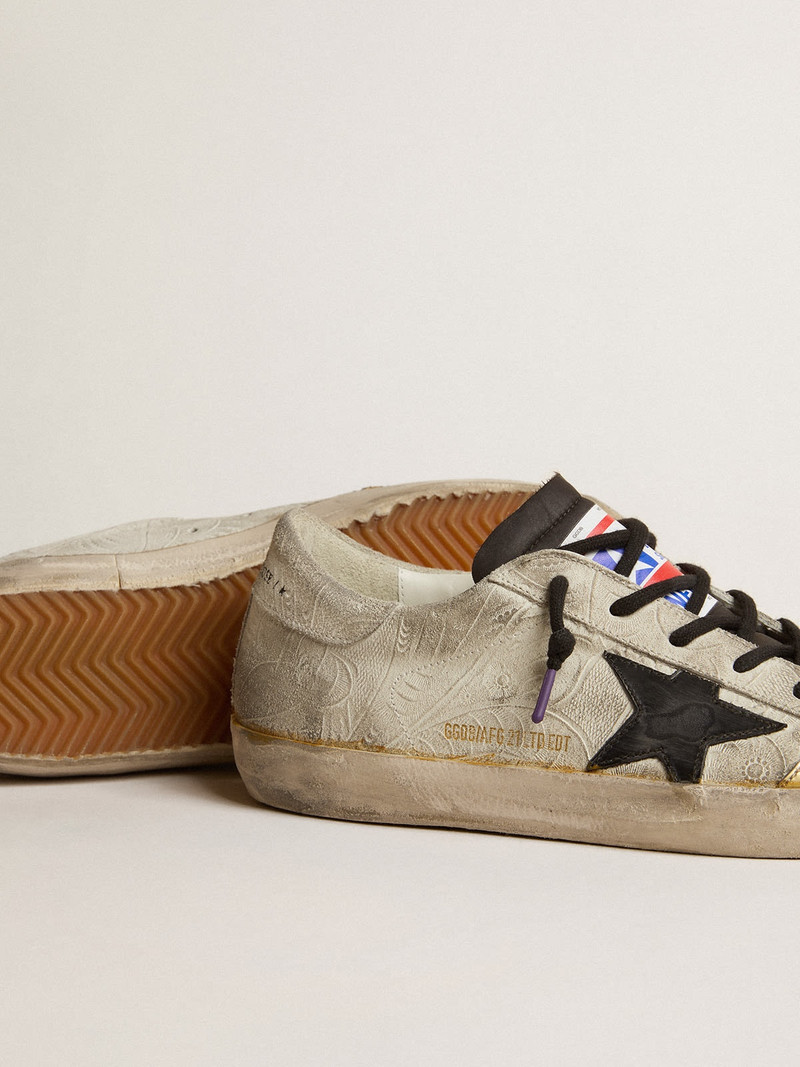 Women’s Super-Star LAB with floral print and black leather star 3