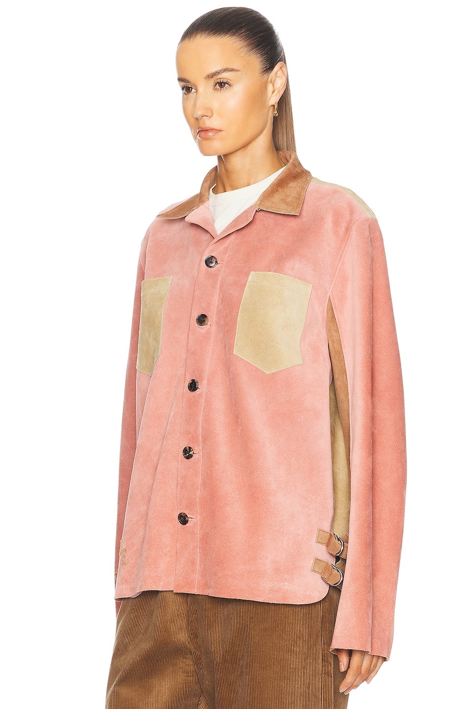 Buckled Multi Suede Work Shirt - 4