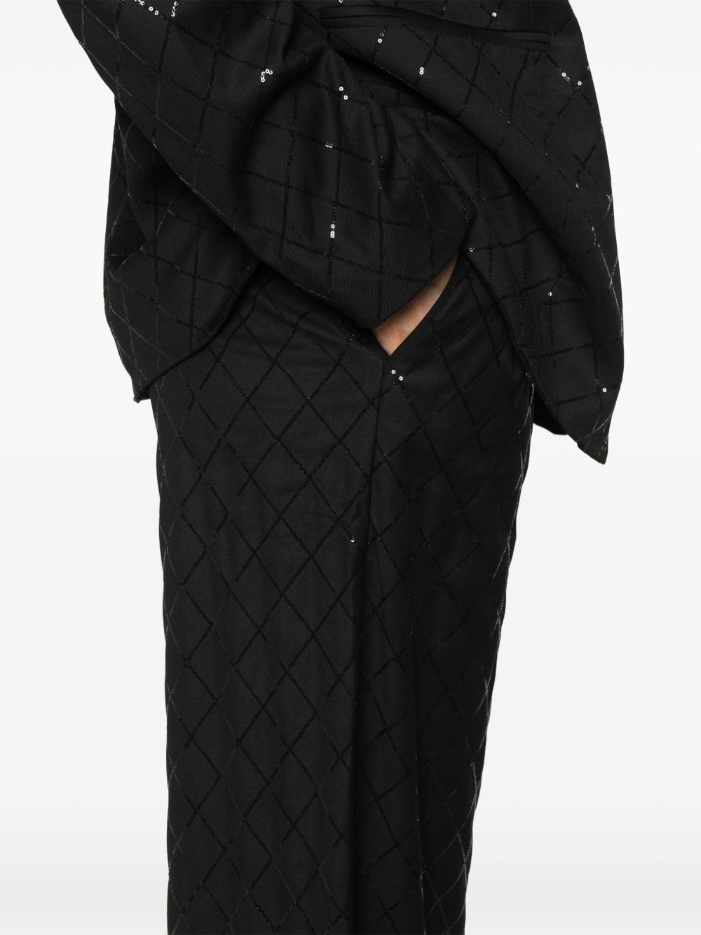 sequinned wide-leg trousers - 5