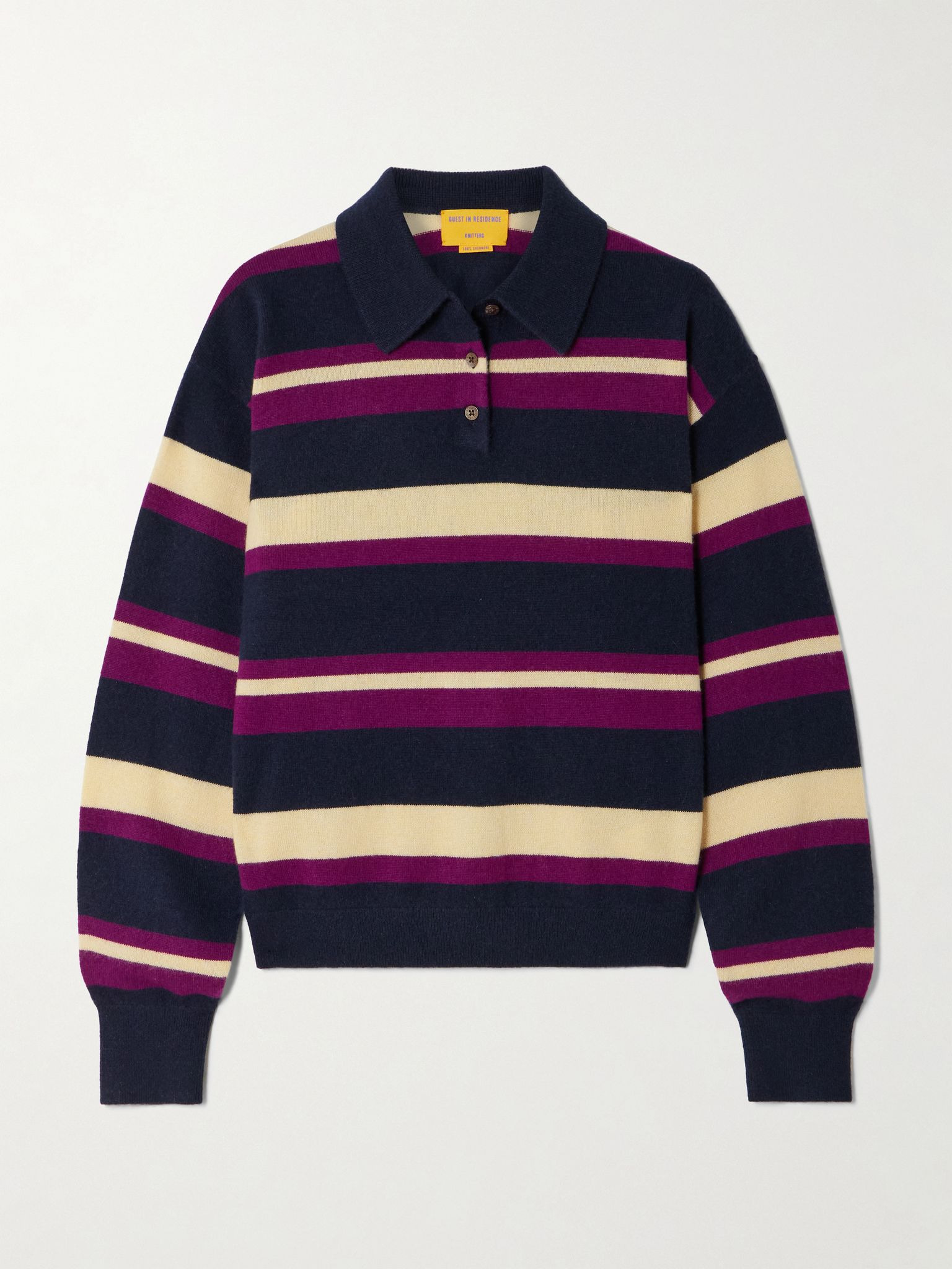 Striped cashmere polo sweater Multi - 1