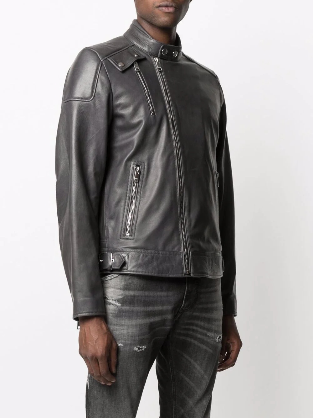 leather biker jacket - 3