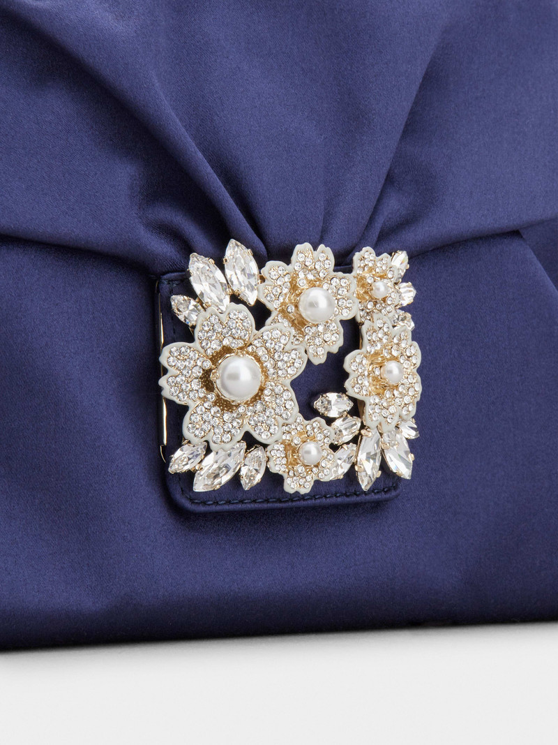 RV Drapé Bouquet Pearl Strass Buckle Mini Bag in Satin 7