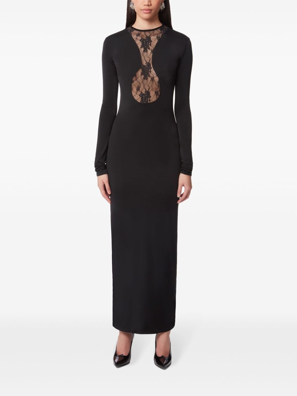 lace-panelling maxi dress - 2