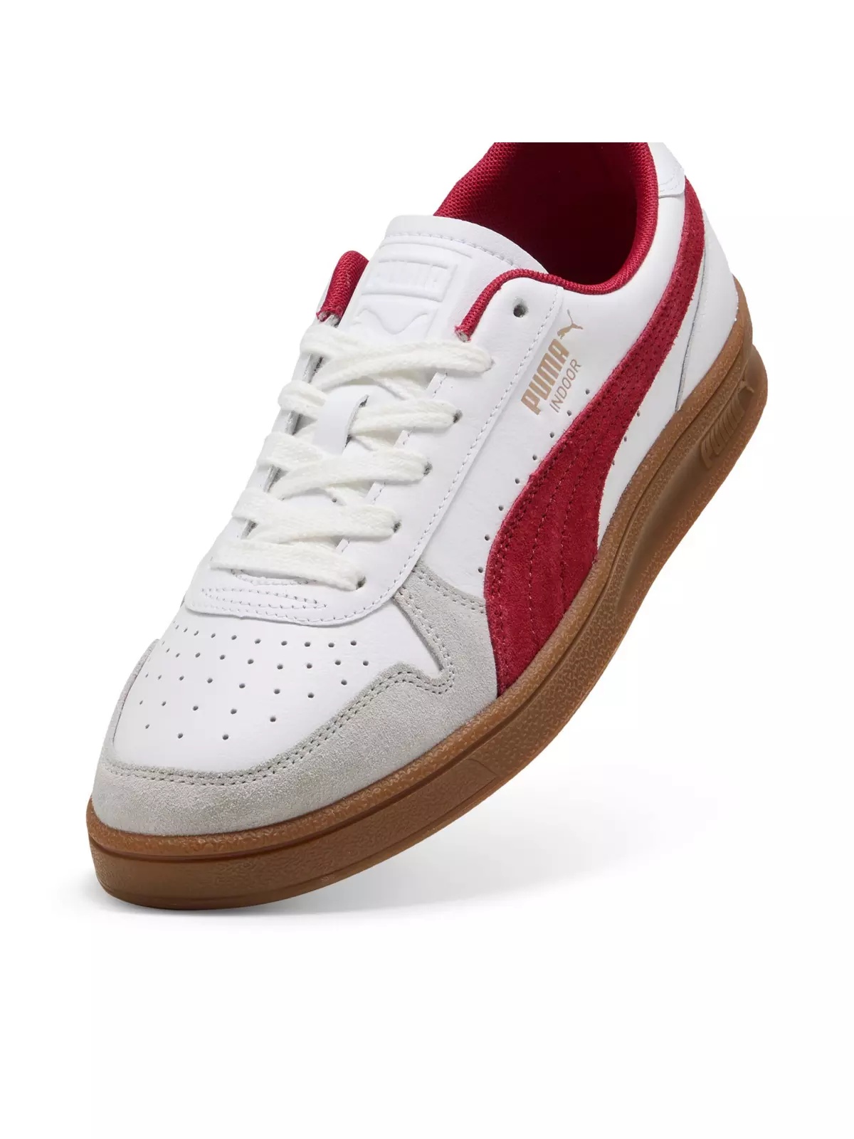 PUMA Indoor "PUMA White/Dark Crimson/Gum" Men's Shoe - 5