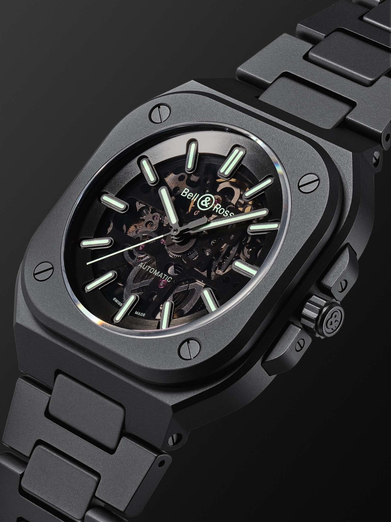 BR 05 Skeleton Automatic 41mm Ceramic and PVD Watch, Ref. No. BR05A-BLM-SKCE/SCE - 4