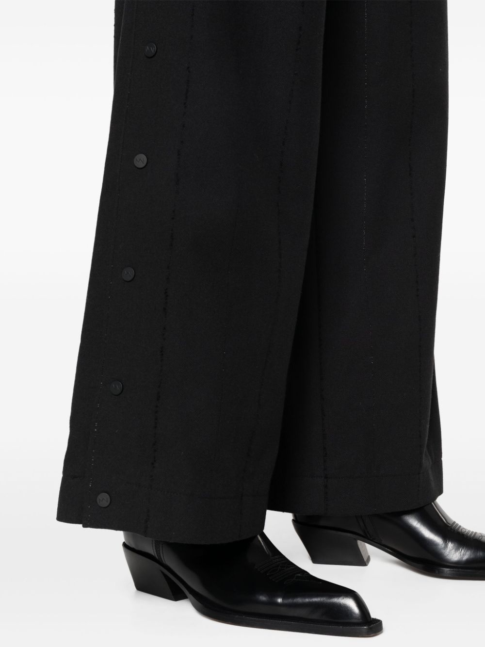side vented wide-leg trousers - 5
